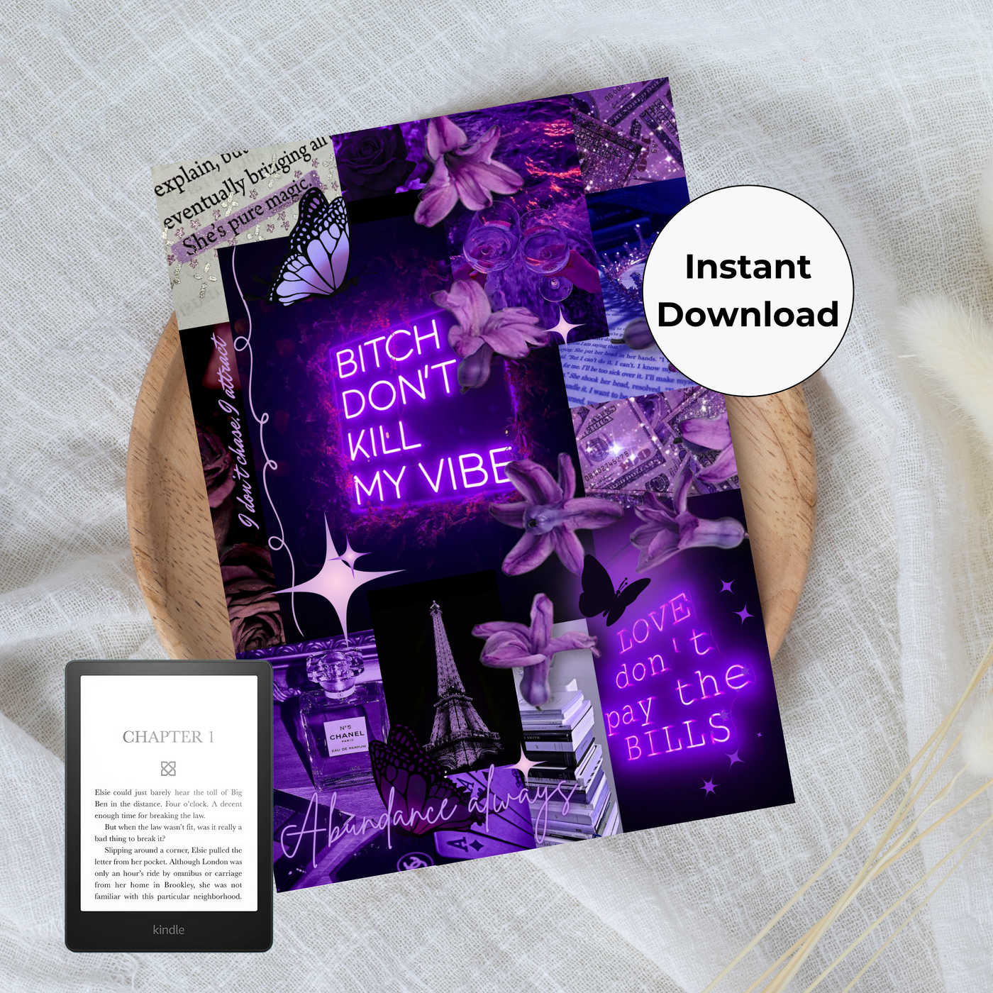 Purple THAT Girl Printable Kindle Insert