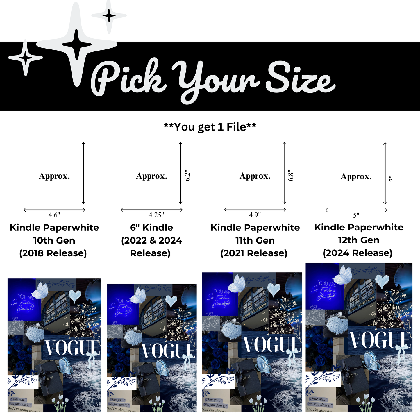 Blue THAT Girl Printable Kindle Insert