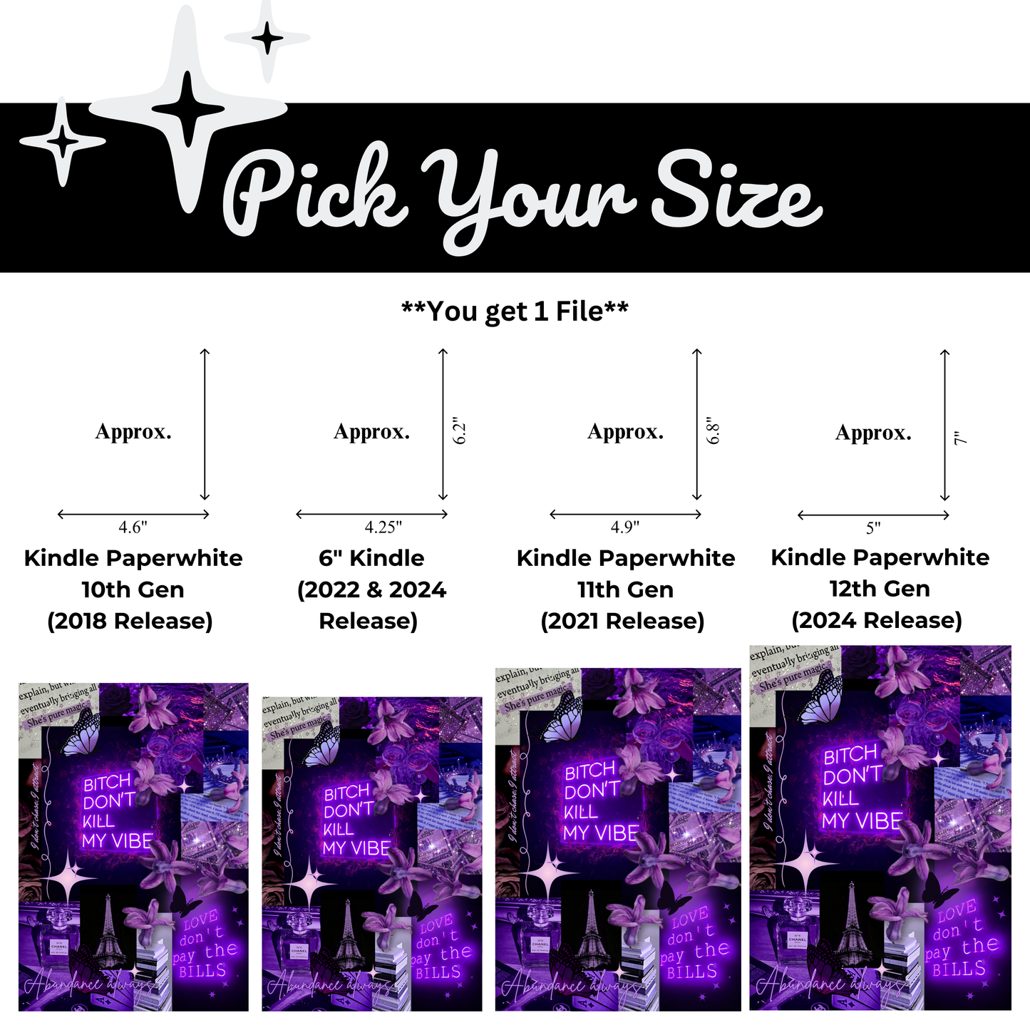 Purple THAT Girl Printable Kindle Insert