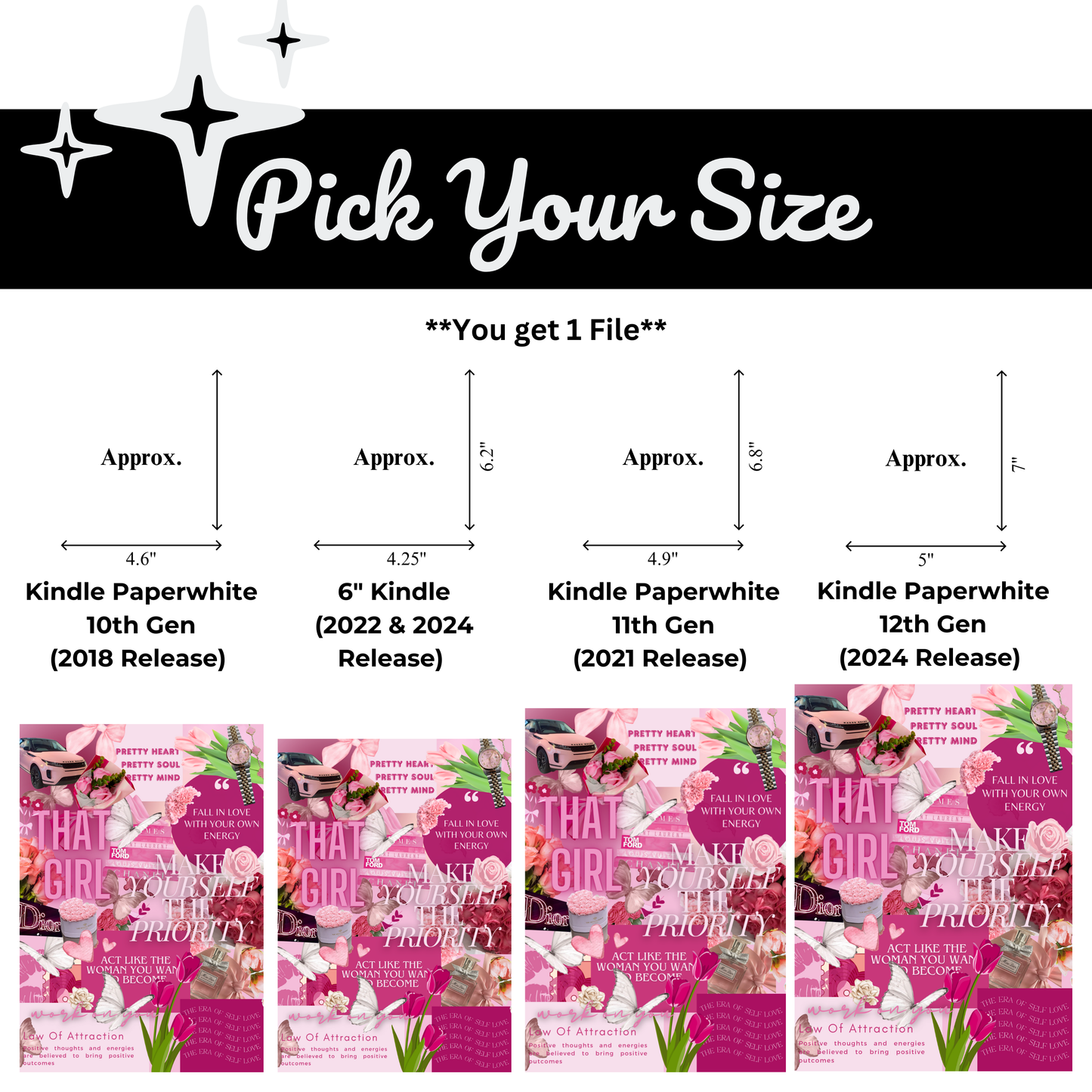 Pink THAT Girl Printable Kindle Insert