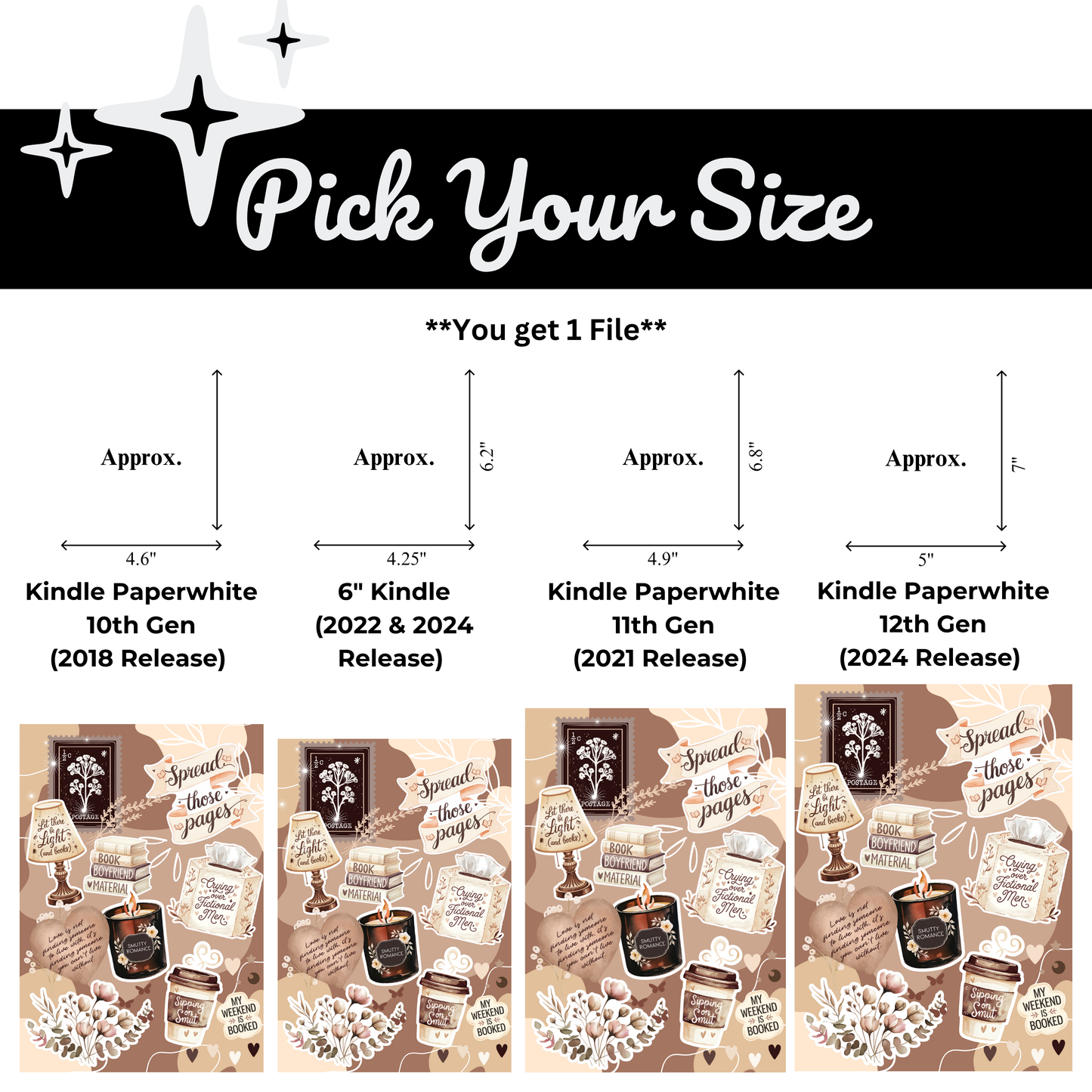 Cream Book Dream Printable Kindle Insert