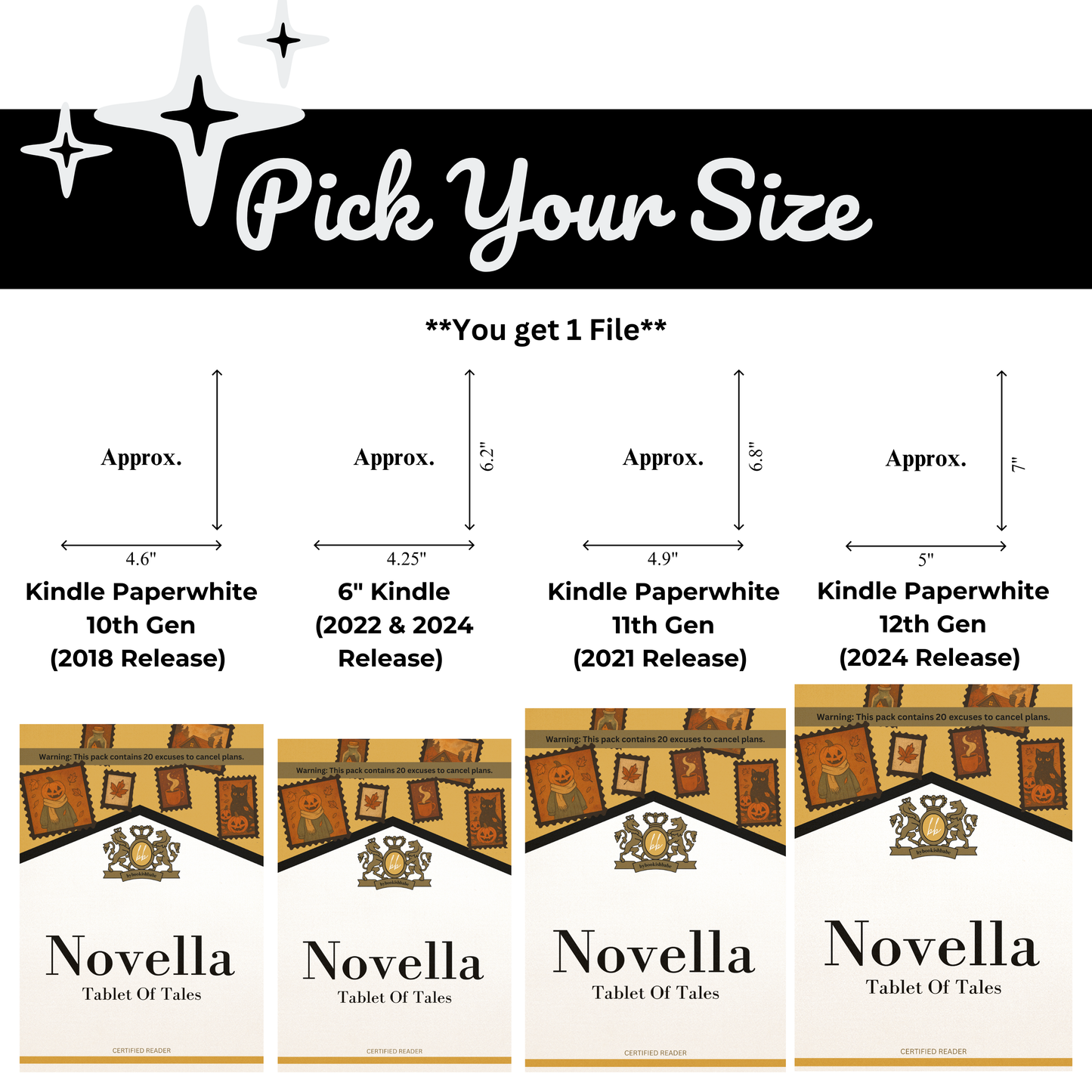 September Novella Paperwhite Kindle Insert
