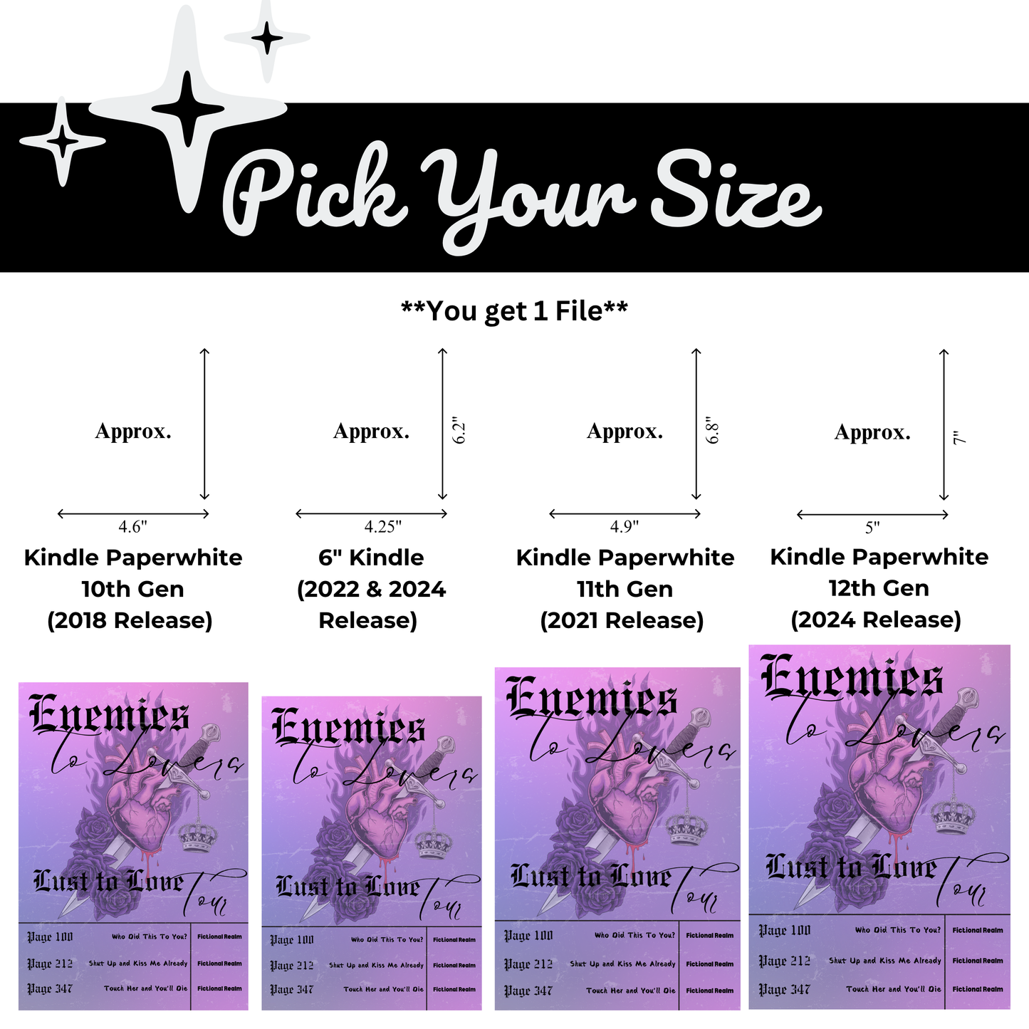Enemies to Lovers Tour Printable Kindle Insert