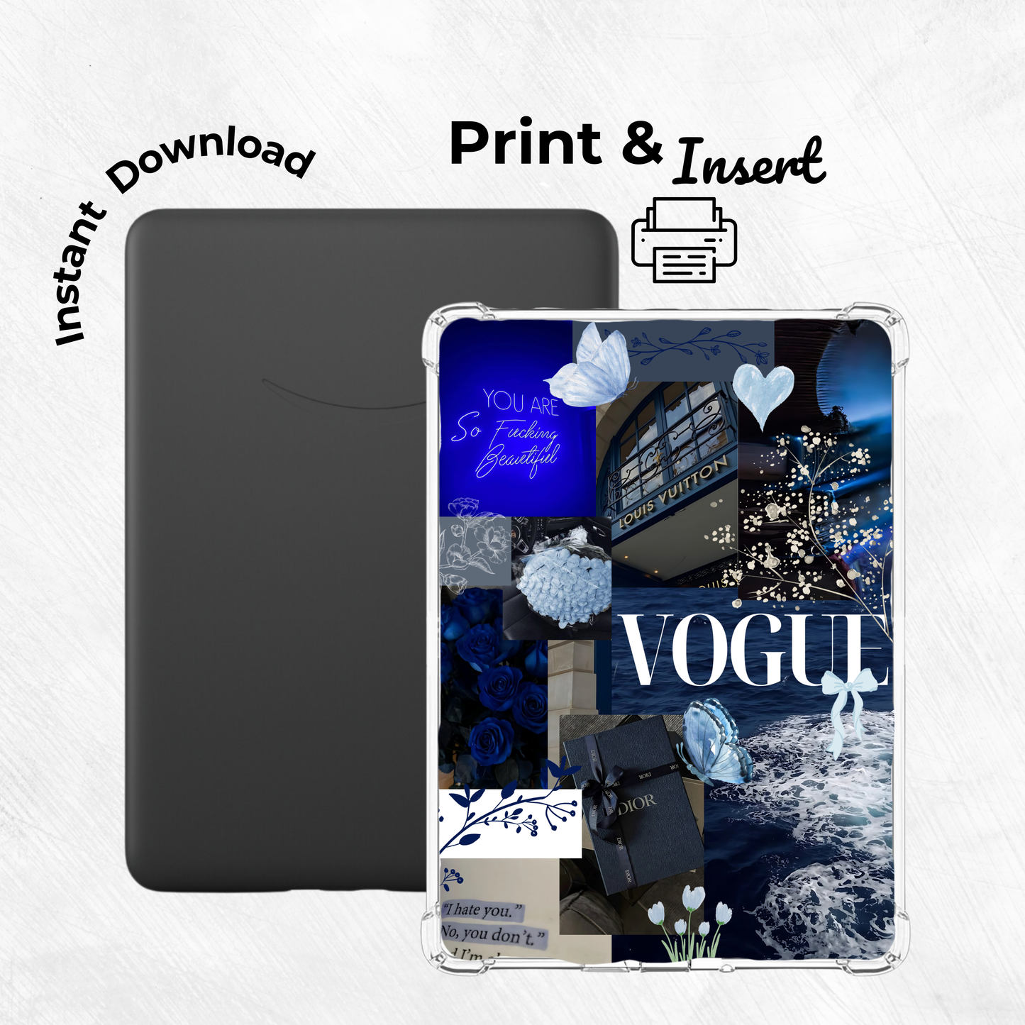 Blue THAT Girl Printable Kindle Insert
