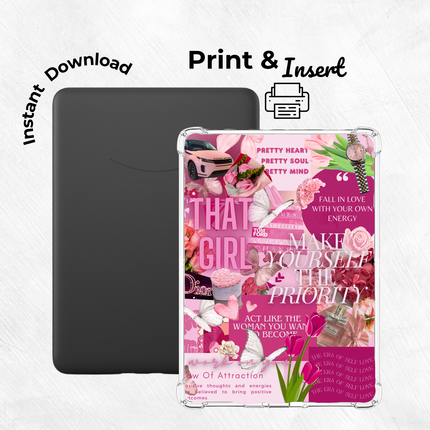 Pink THAT Girl Printable Kindle Insert