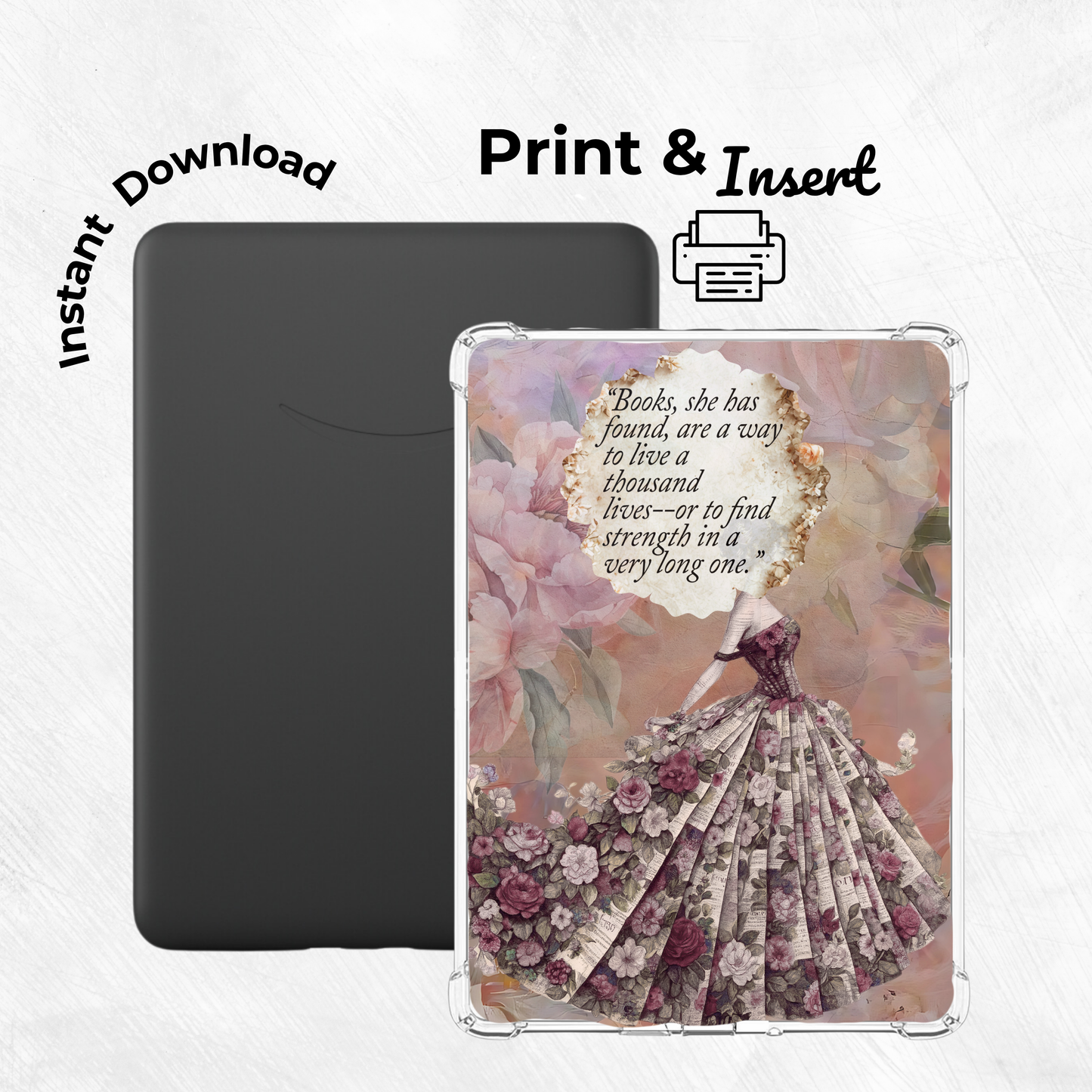 Blushing Rose Printable Kindle Insert