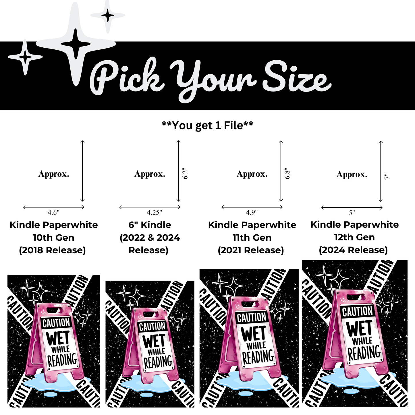 Caution Wet While Reading - Kindle Insert (Printable)