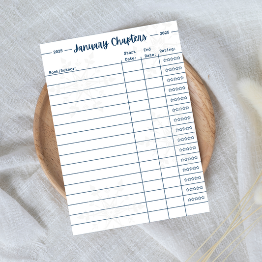 Printable January Chapters Kindle Insert