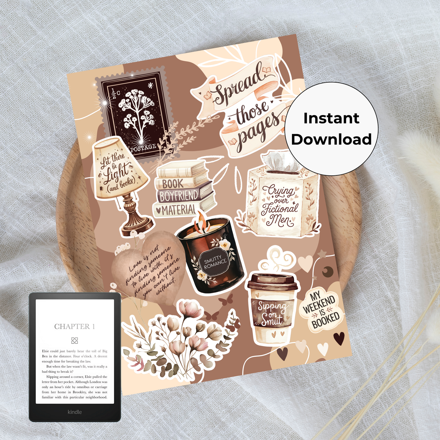 Cream Book Dream Printable Kindle Insert