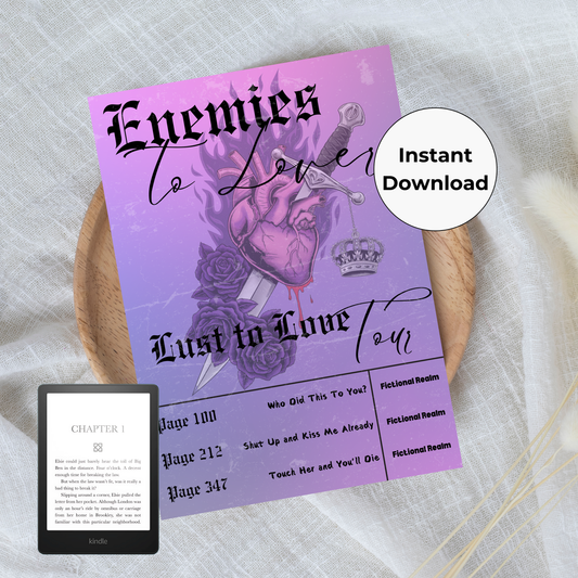 Enemies to Lovers Tour Printable Kindle Insert