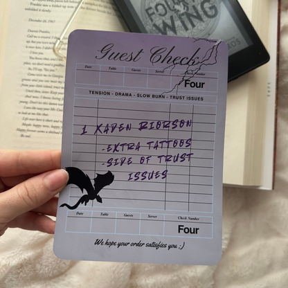 Xaden Guest Check - Kindle Insert