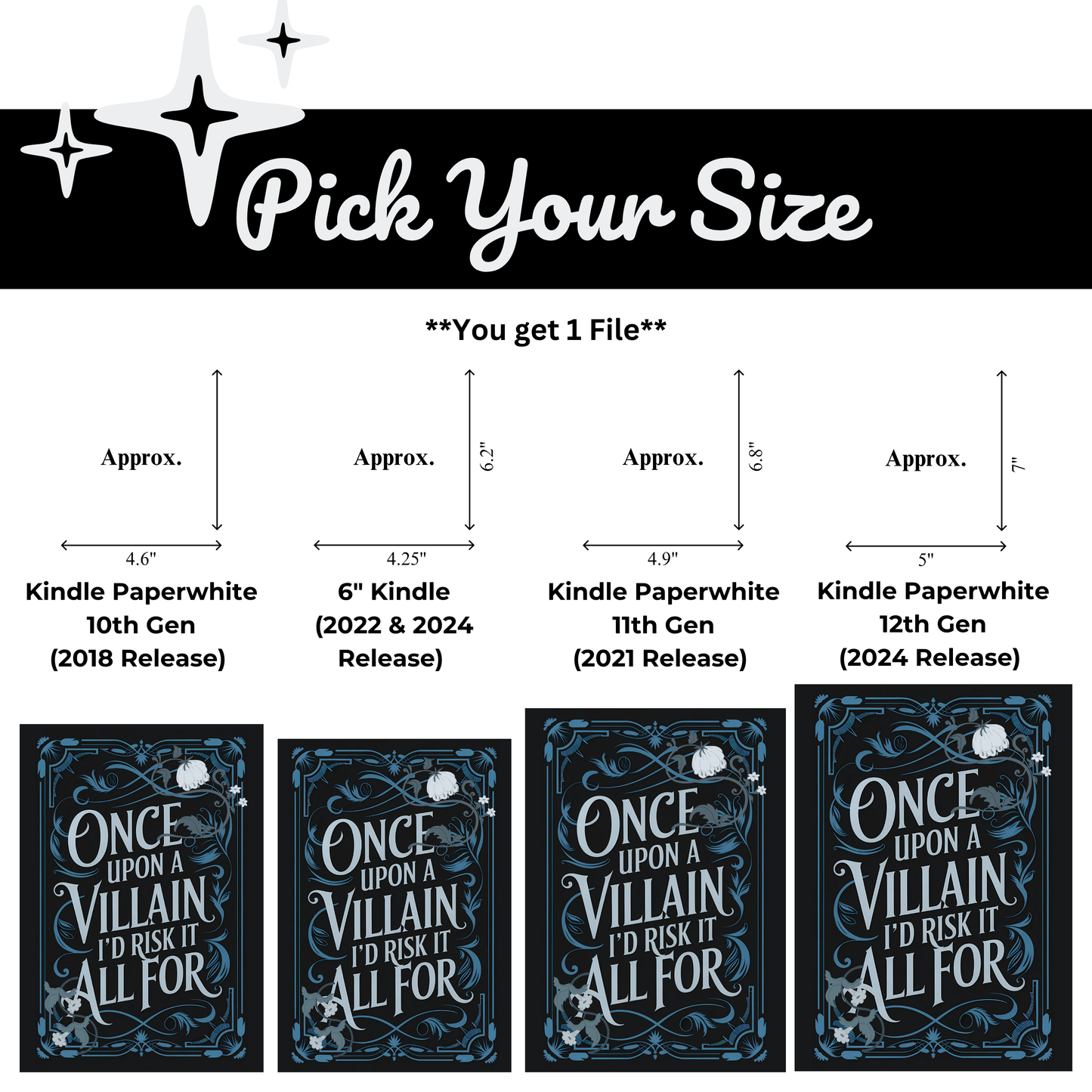 Once Upon A Villain - Kindle Insert (Printable)