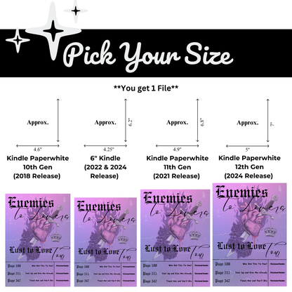 Enemies to Lovers Tour Printable Kindle Insert