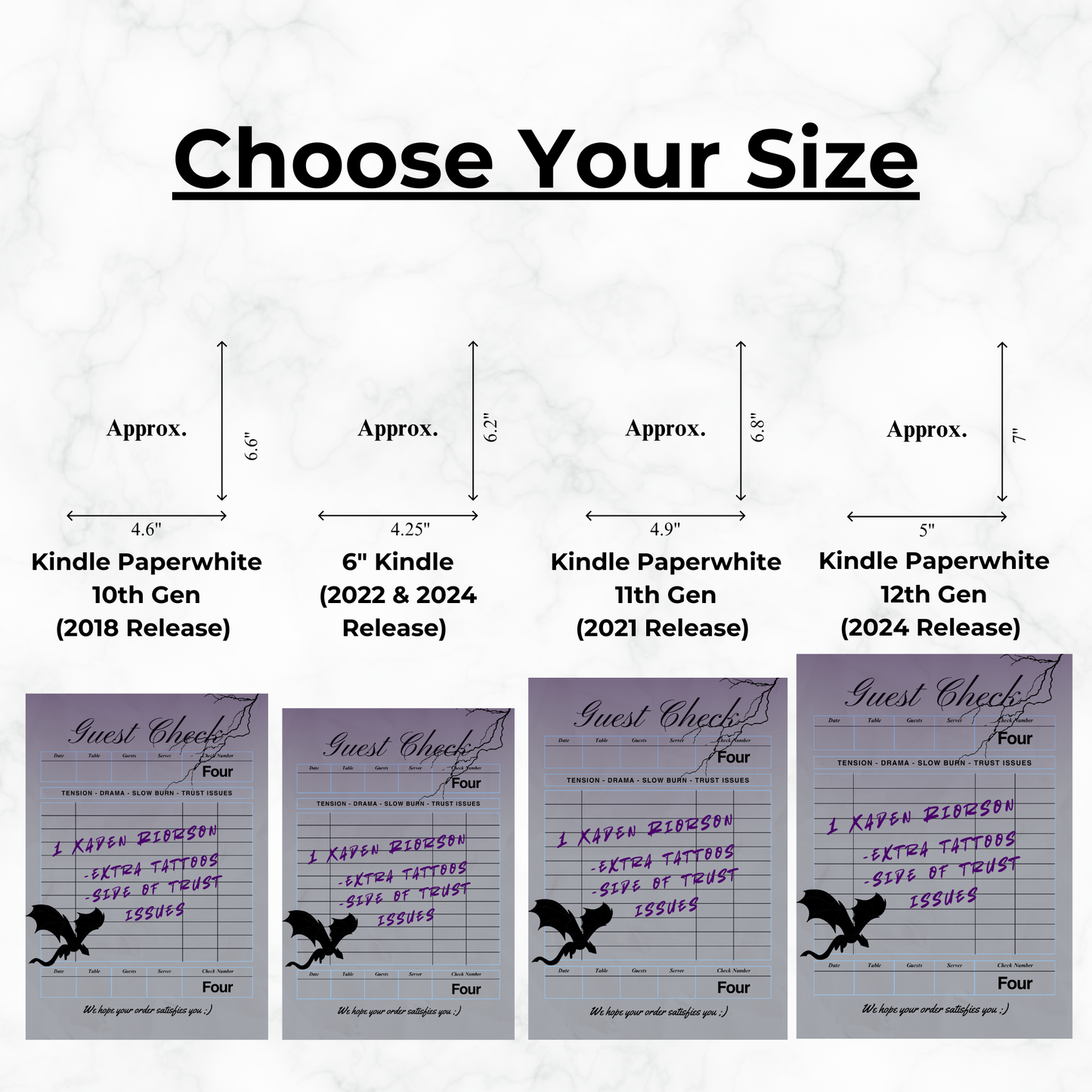 Xaden Guest Check - Kindle Insert