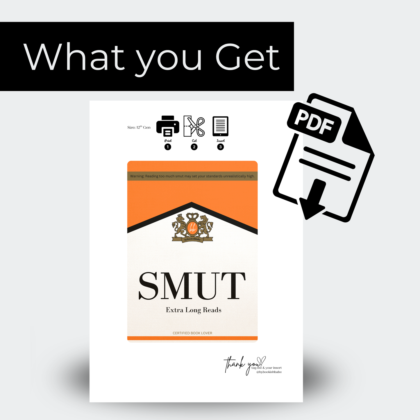 Orange Marlboro - Kindle Insert (Printable)