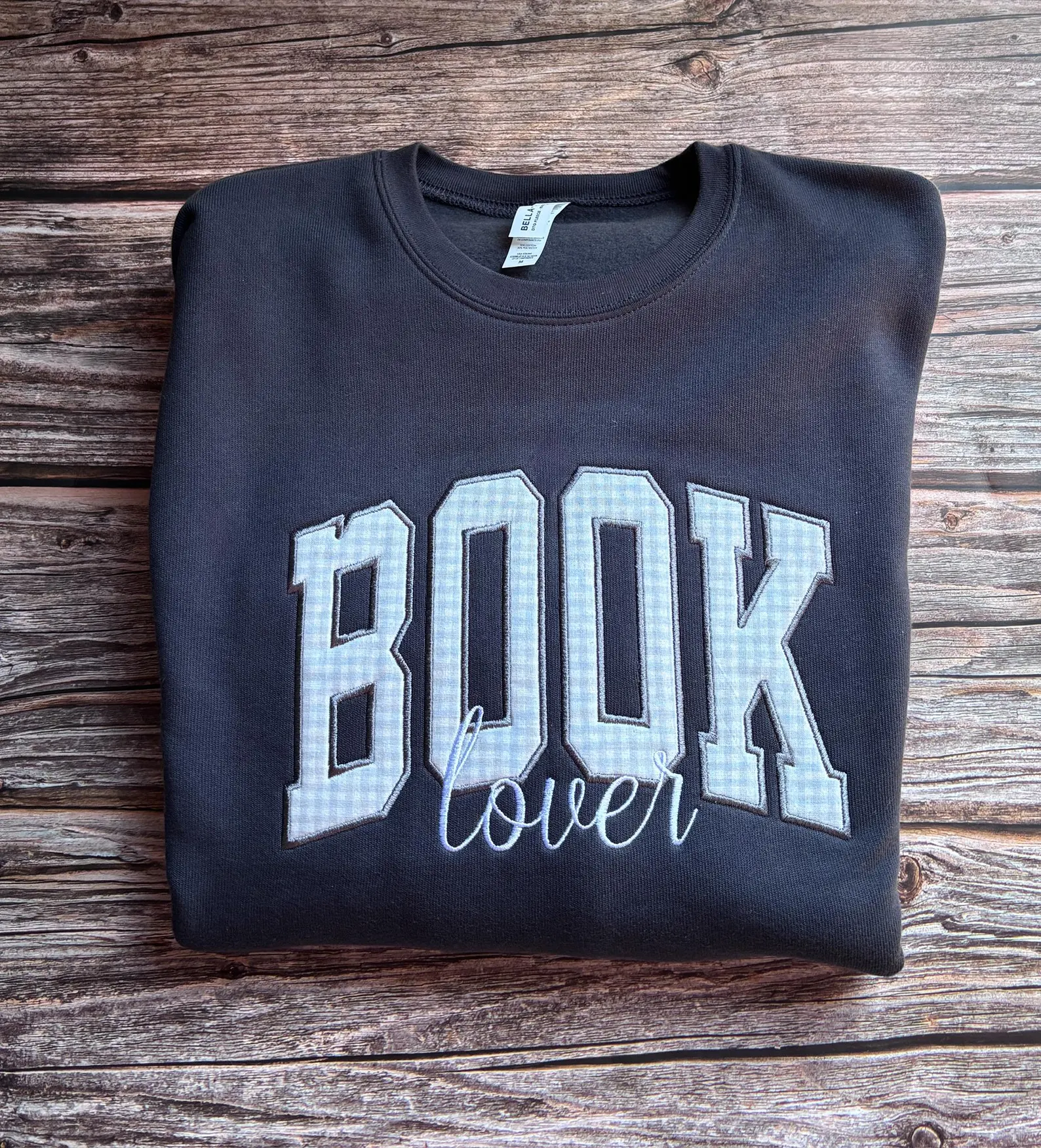 book lover embroidered sweatshirt