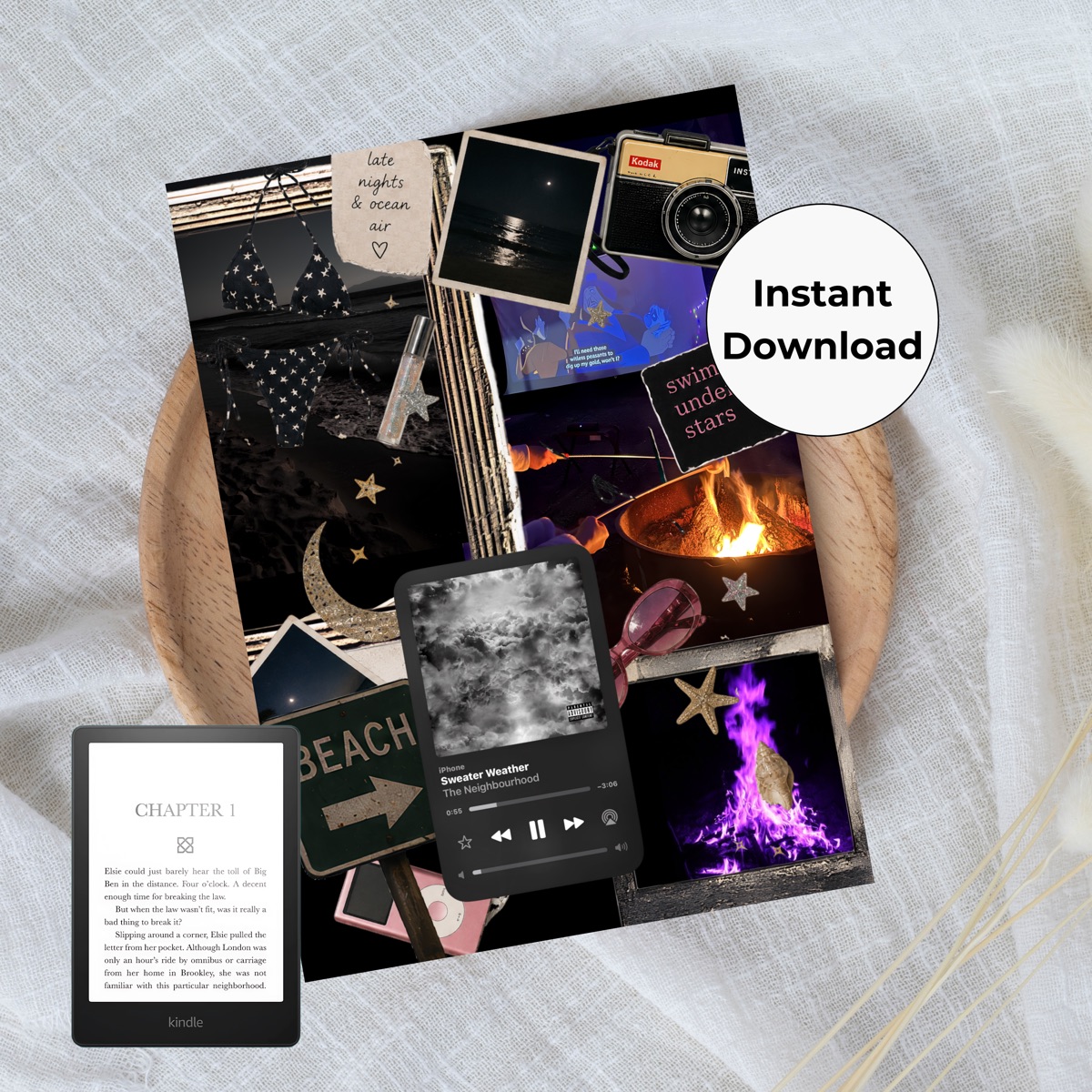 midnight swim – printable Kindle insert