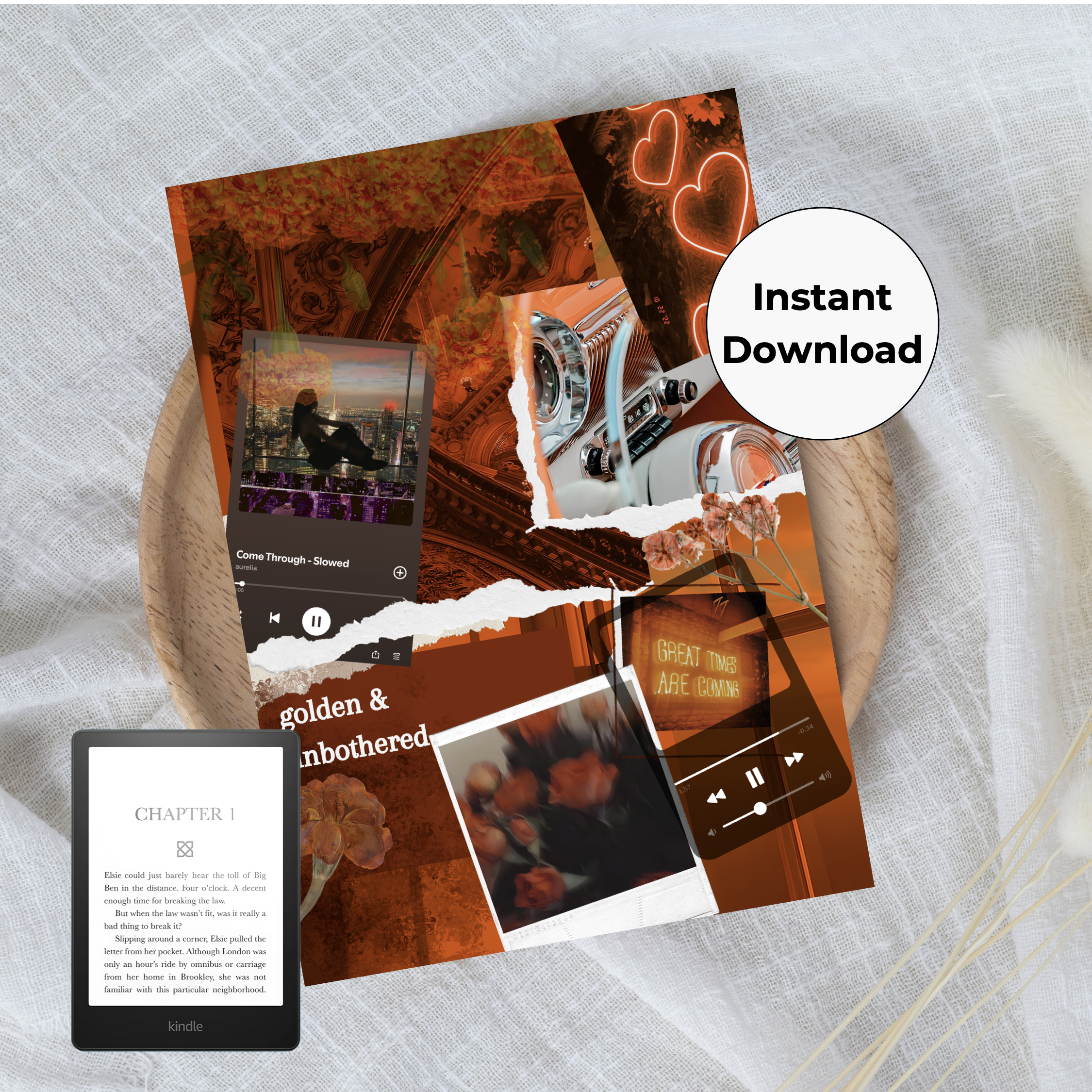 golden & unbothered mockup preview