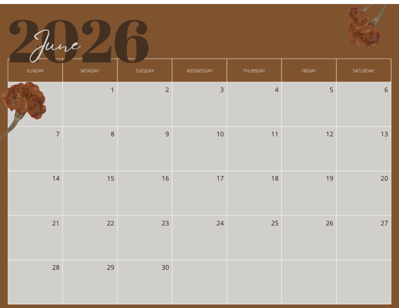 june 2026 burn bright calendar preview