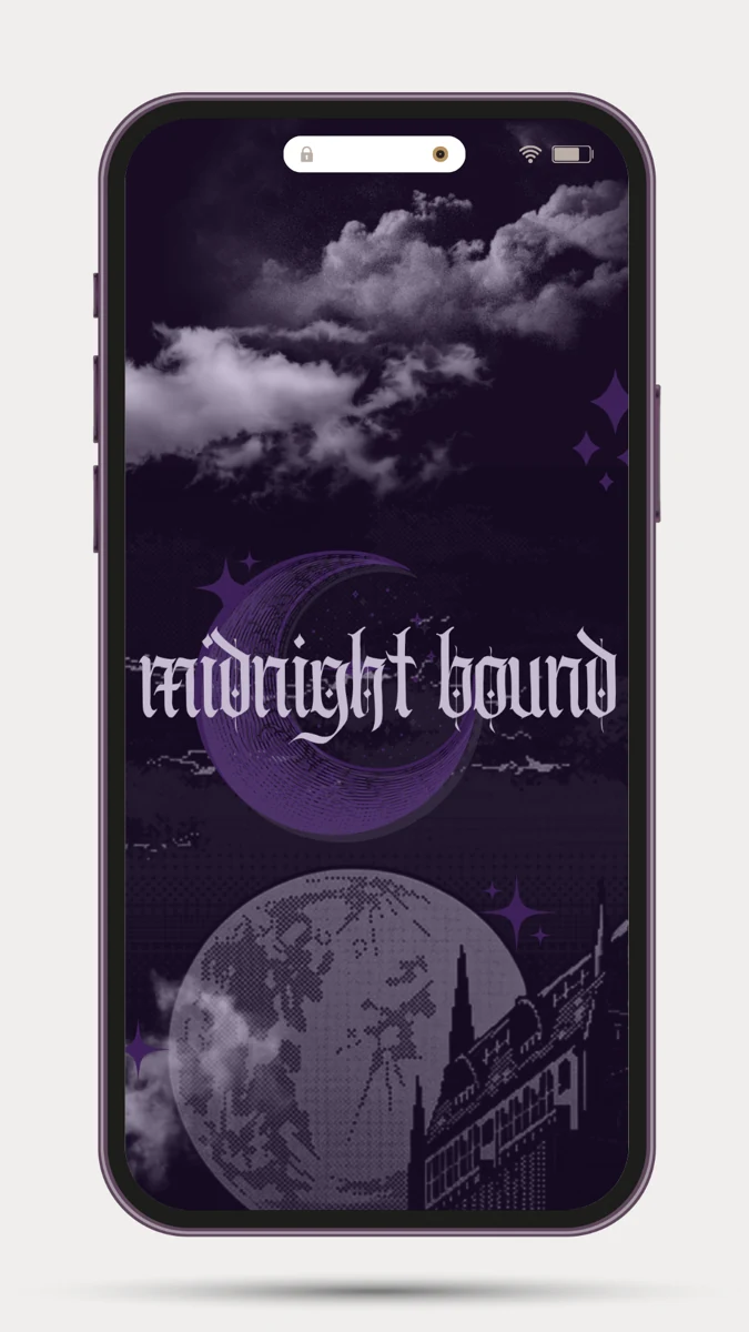 midnight bound wallpaper shown on an iPhone mockup