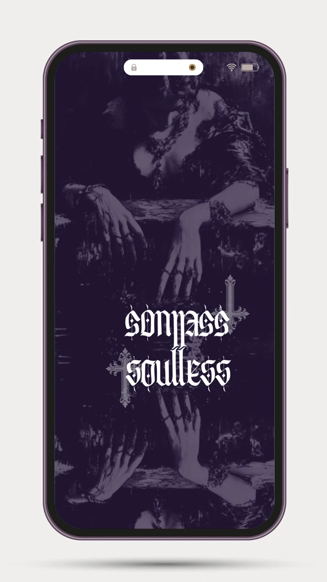 soulless wallpaper shown on an iPhone mockup