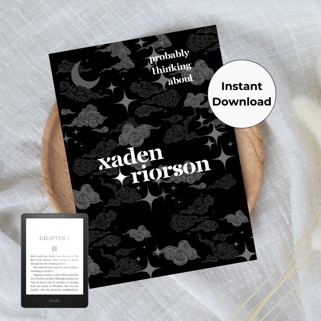 black Xaden Riorson — printable Kindle insert