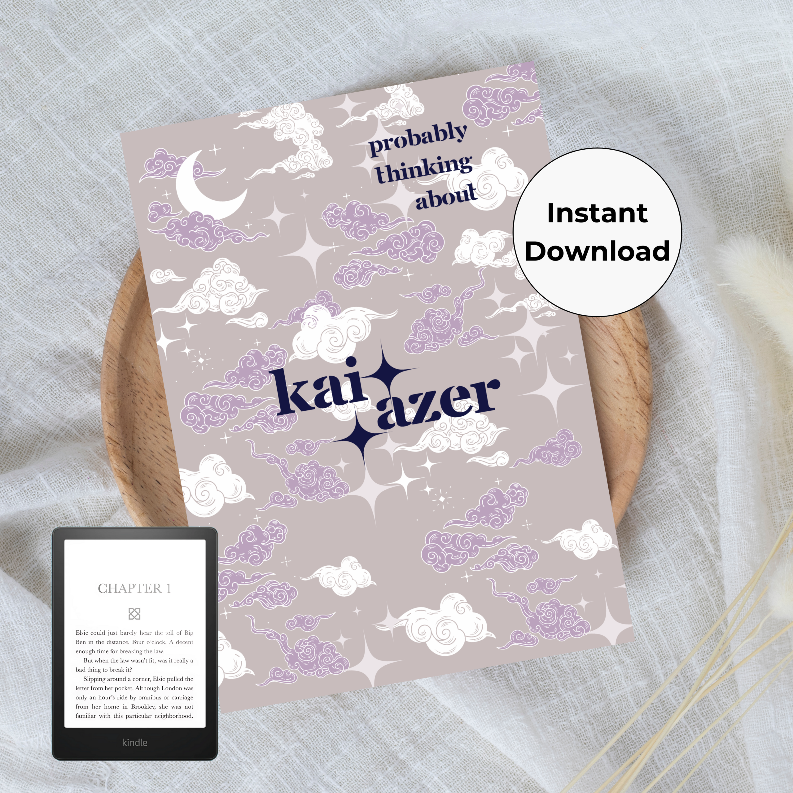 Purple Kai Azer printable Kindle insert