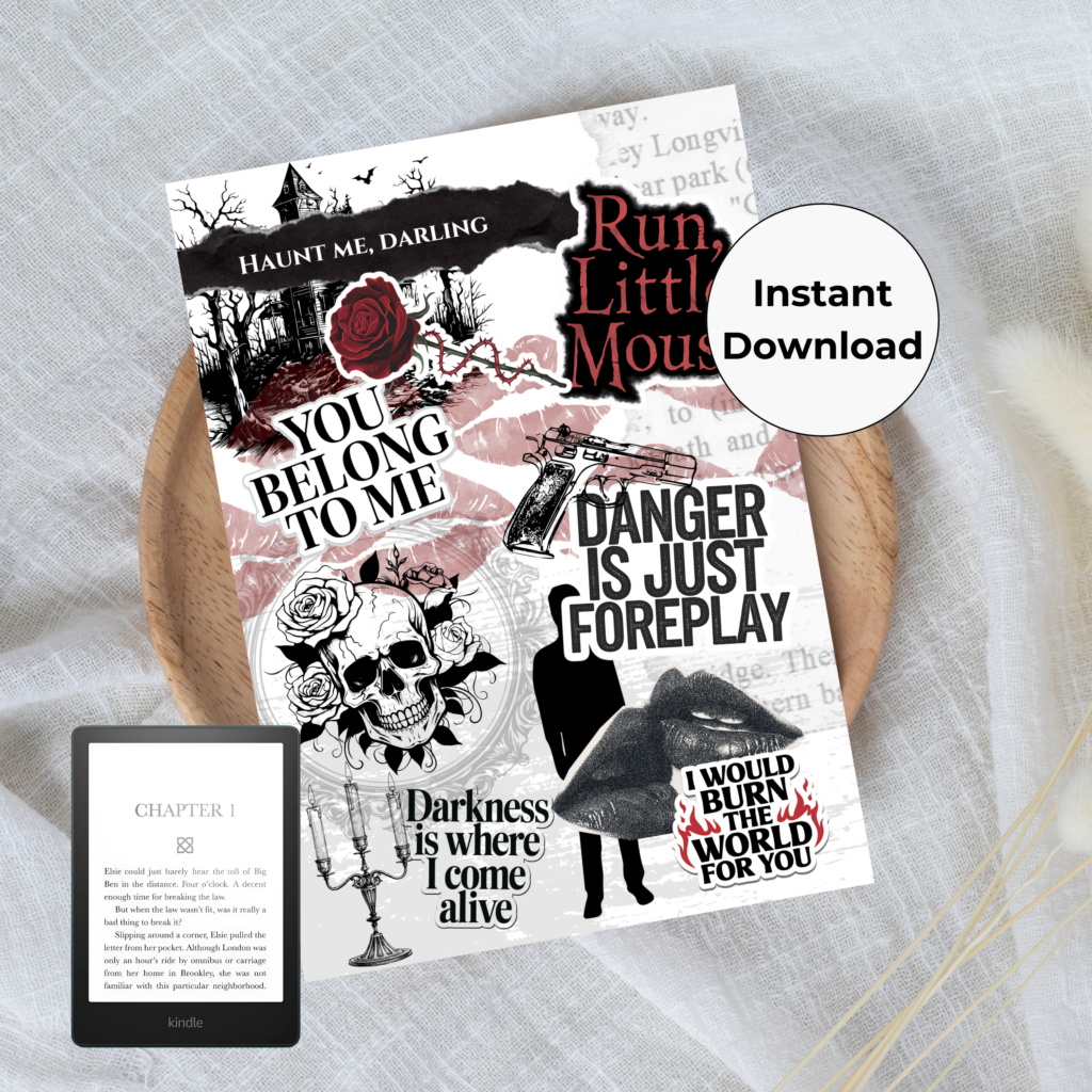 haunt me, darling printable Kindle and Kindle Paperwhite insert design
