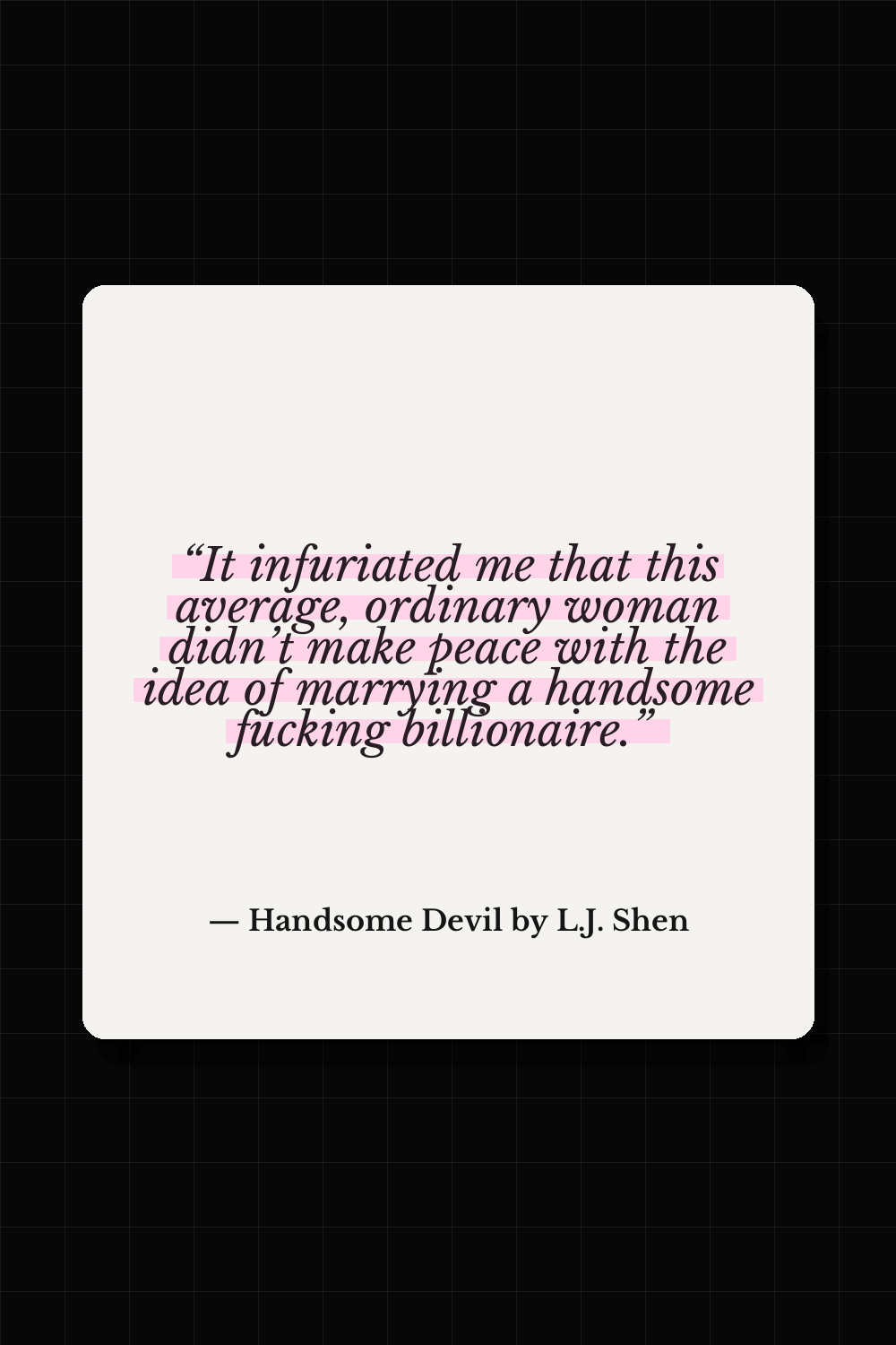 Tatum Blackthorn quote from Handsome Devil by L.J. Shen