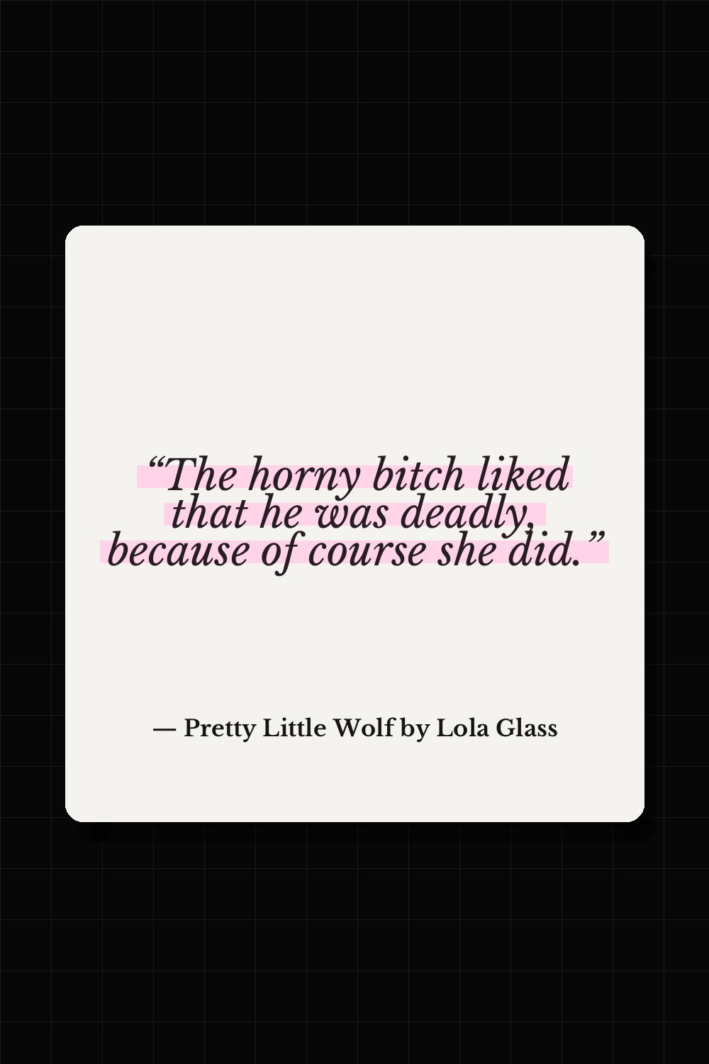 Pretty Little Wolf by Lola Glass quote