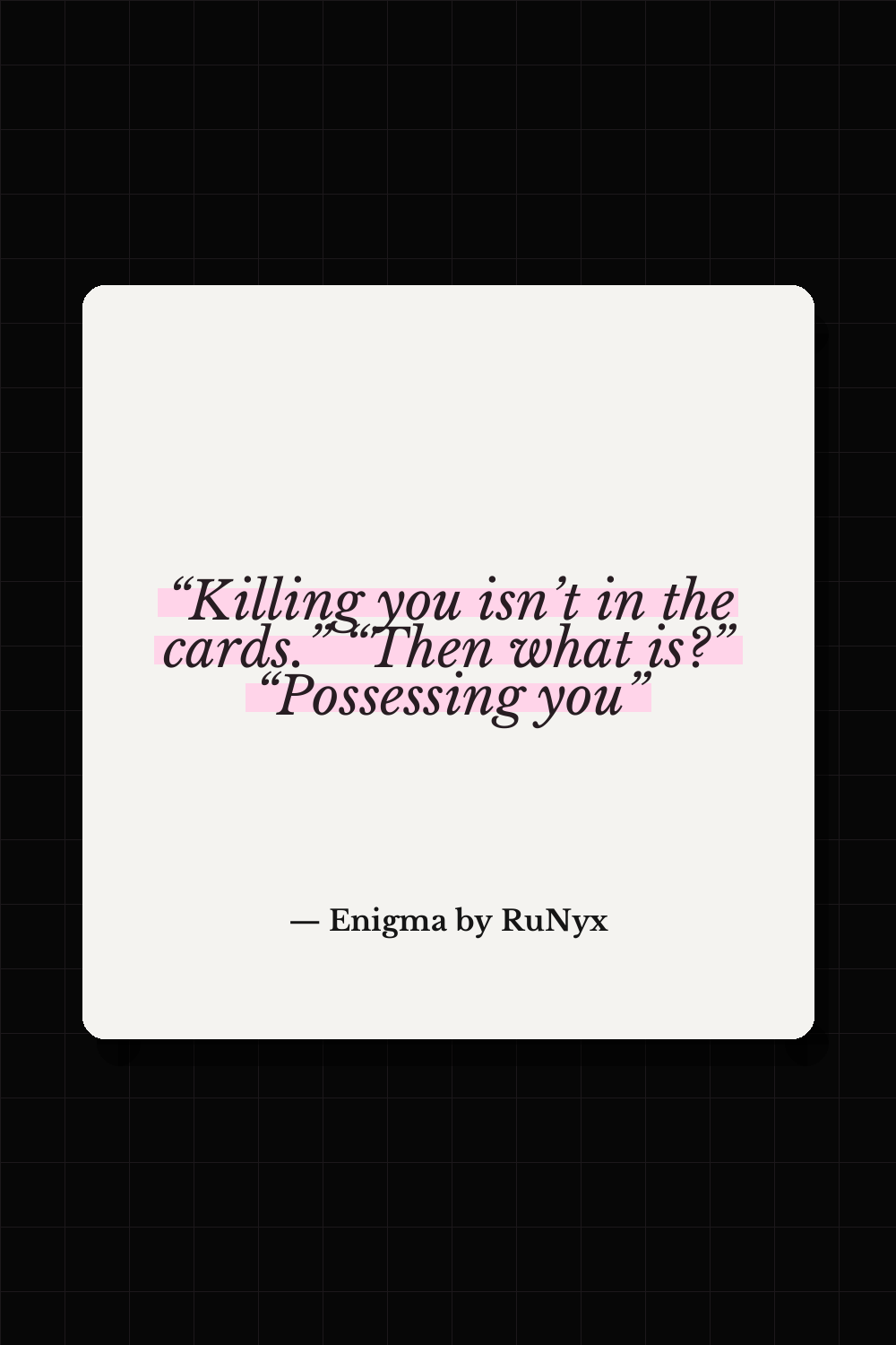 Enigma by RuNyx quote