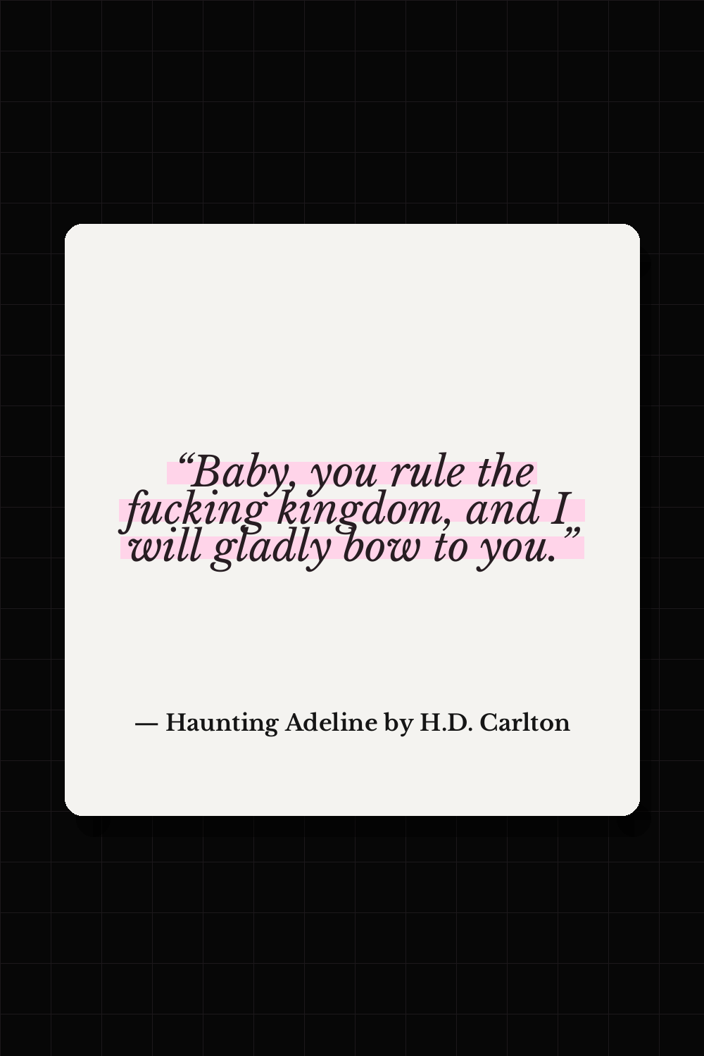 Zade Meadows quote from Haunting Adeline by H.D. Carlton