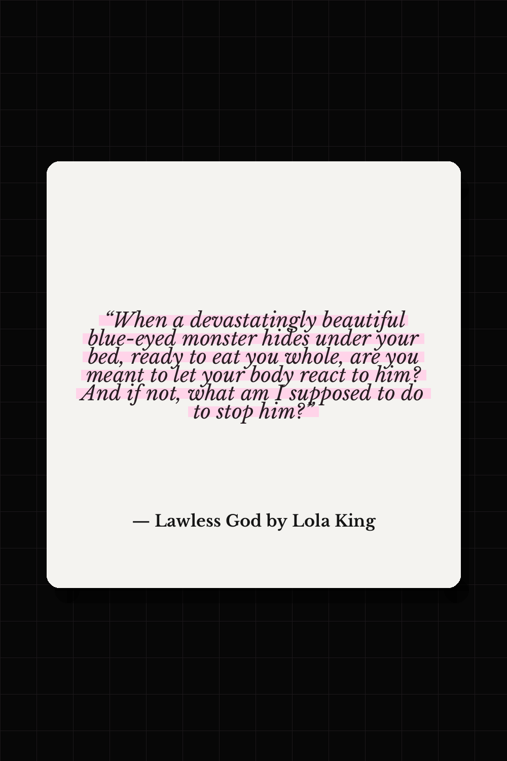 Nathan White quote from Lawless God by Lola King