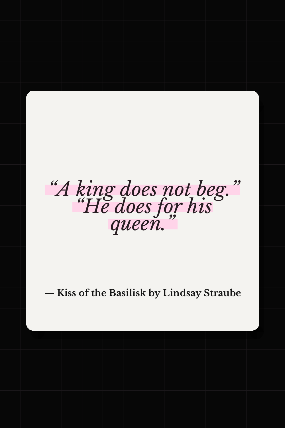 Kiss of the Basilisk by Lindsay Straube quote