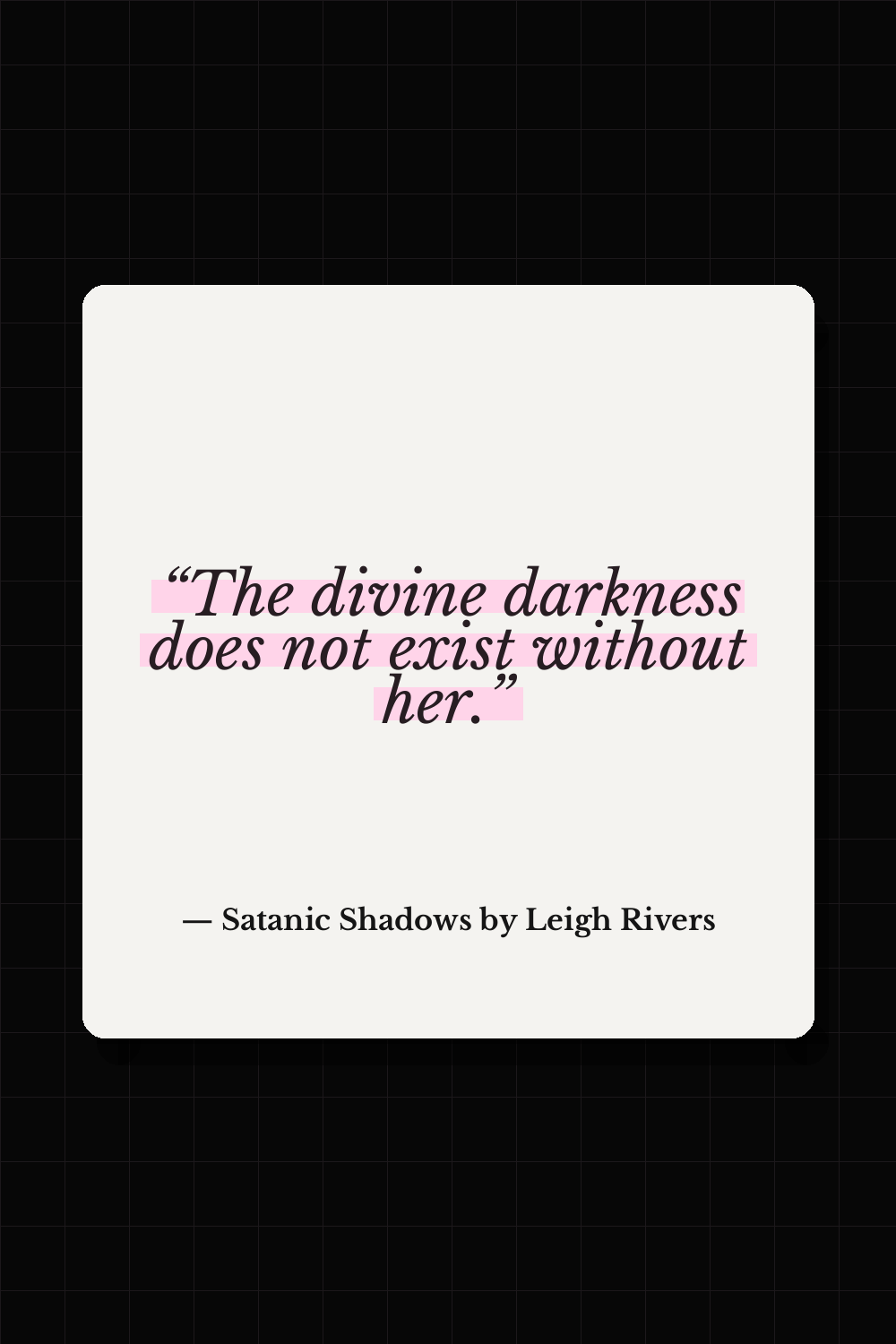 Dane Dalton quote from Satanic Shadows by Leigh Rivers