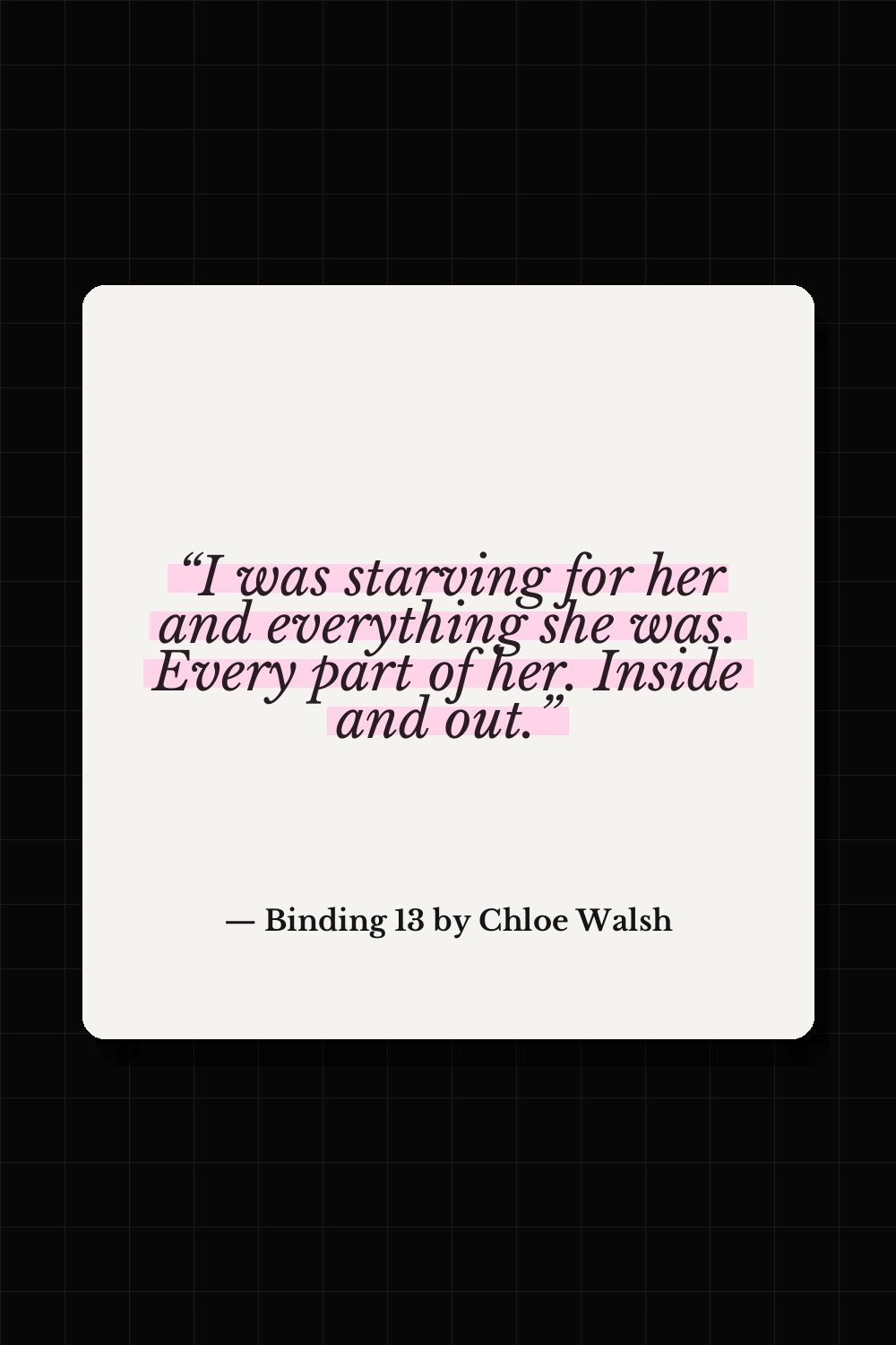 Johnny Kavanagh quote from Binding 13 by Chloe Walsh