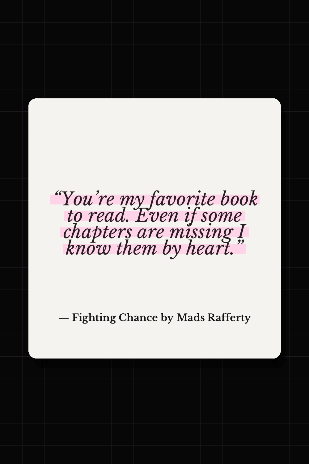 Fighting Chance by Mads Rafferty quote