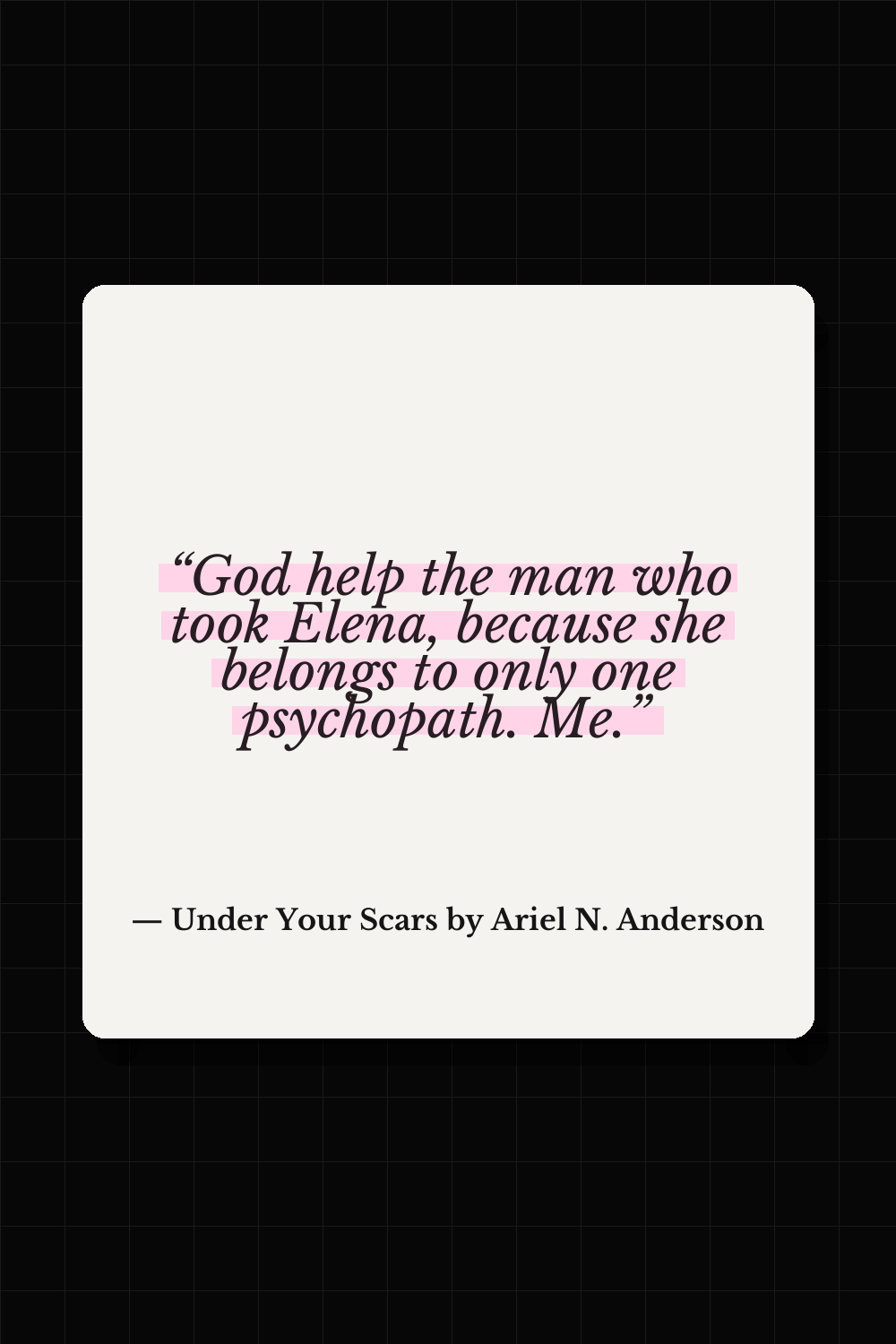 Christian Reeves quote from Under Your Scars by Ariel N. Anderson